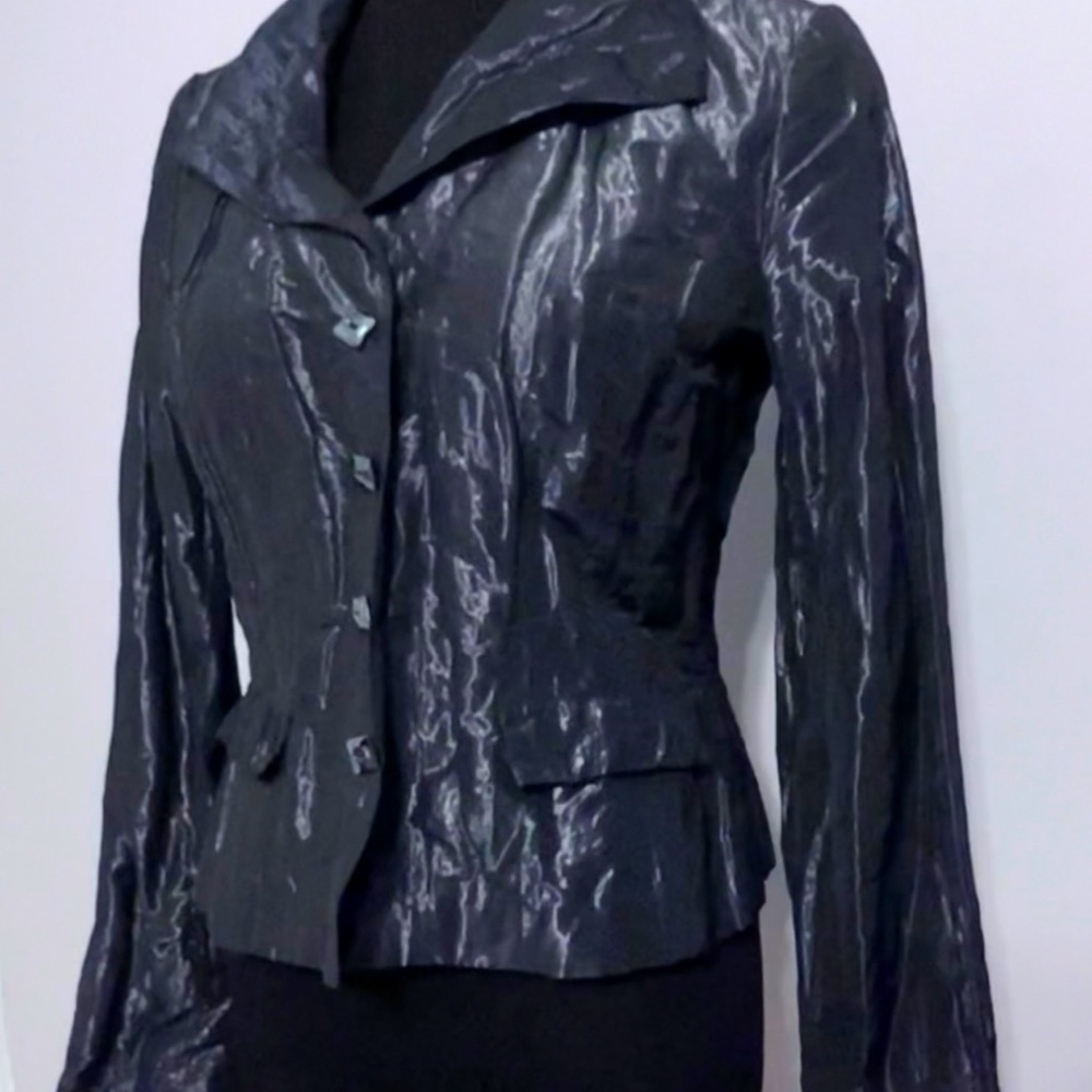 Carmen Marc valvo metallic party Jacket Size 4
